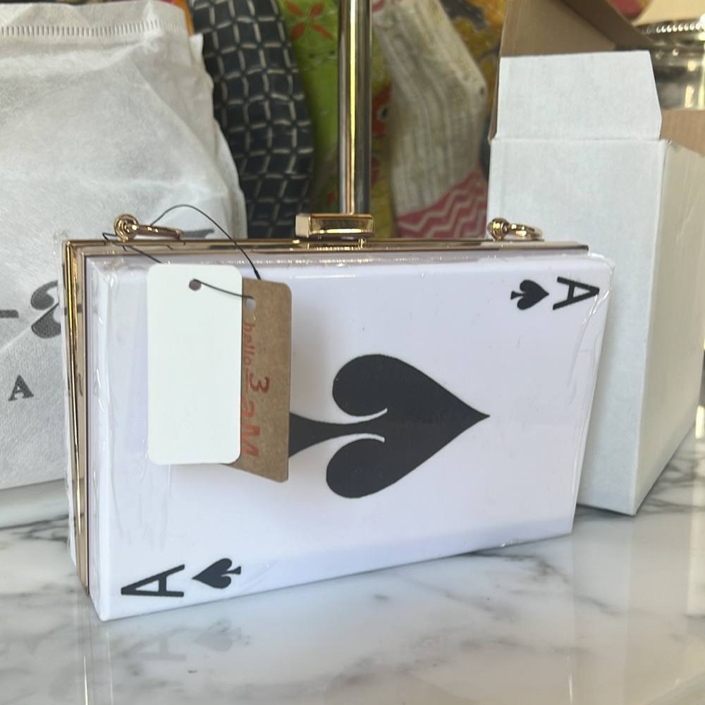NWT Ace Playing Card clutch- only available at the exclusive club!